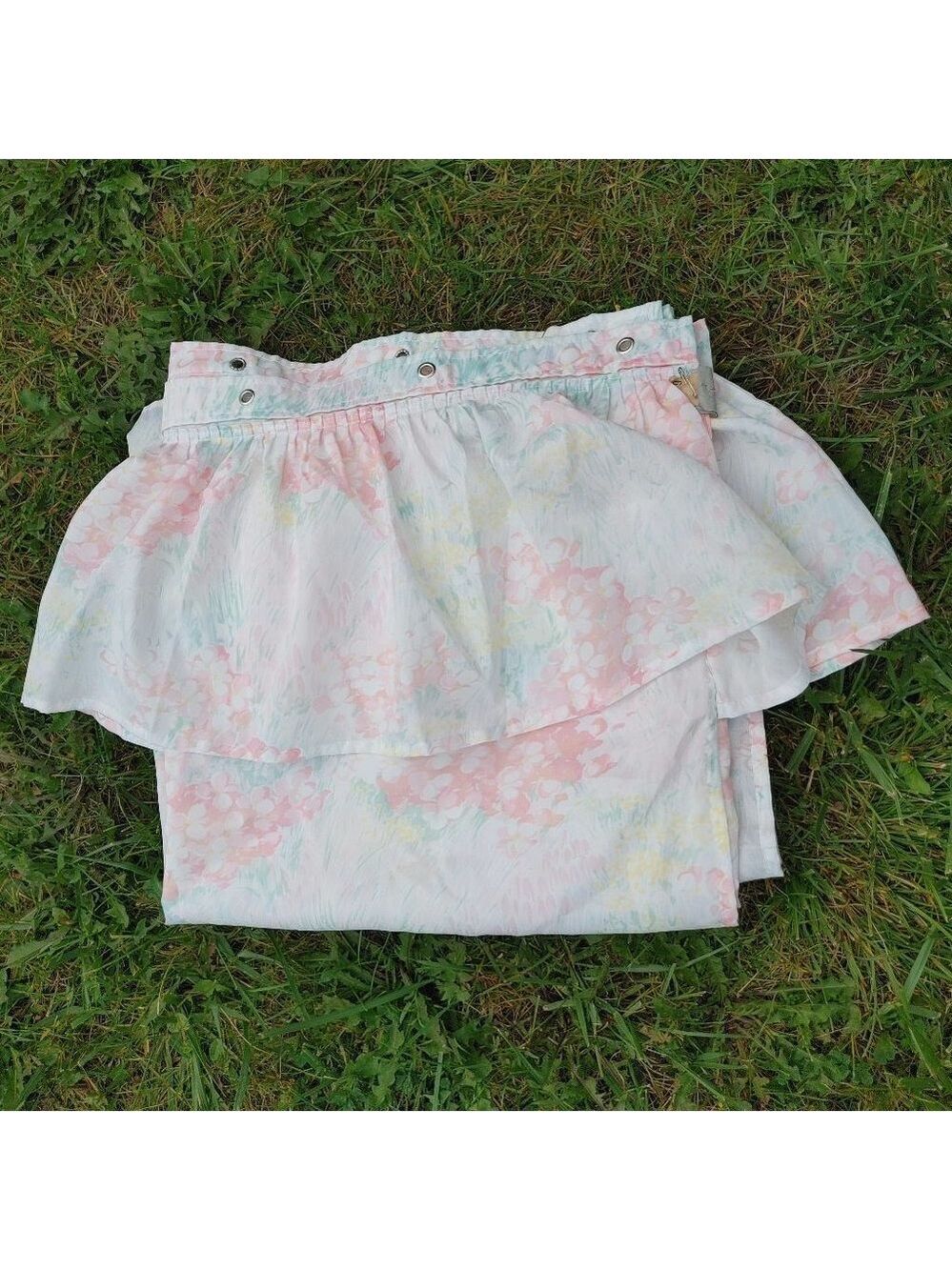 LOVELY VINTAGE Ruffle Shower Curtain City Squire Pastel Shower Curtain Soft Pink